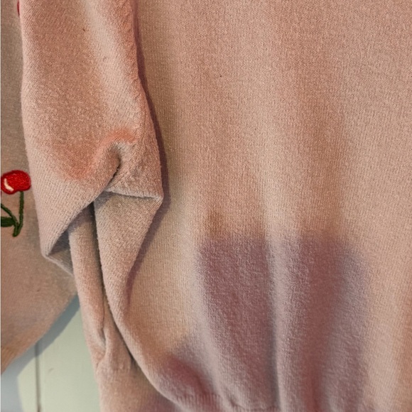 Light Blue Cherry Embroidered V-Neck Cardigan Sweater - Picture 3 of 3